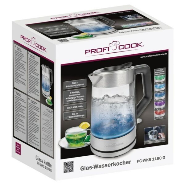 Czajnik Proficook PC-WKS 1190 G Srebrzysty 2200 W 1,7 L - obrazek 3