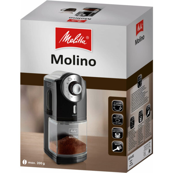 Młynek do kawy Melitta 1019-02 200 g Czarny Plastikowy 1000 W 100 W - obrazek 4
