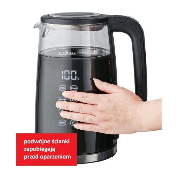Czajnik Feel Maestro MR-049 Czarny Przezroczysty Szkło Szkło borokrzemowe 2200 W 1,7 L - obrazek 5