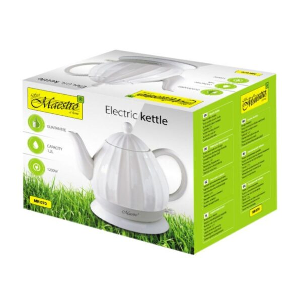 Elektryczny Czajnik i Zaparzacz do Herbaty Feel Maestro MR-070 Biały Ceramiczna 1200 W 1,2 L - obrazek 4