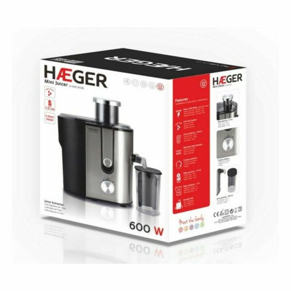 Mikser Haeger JE-600.002B 600 W Szary 600 W 13 L - obrazek 2