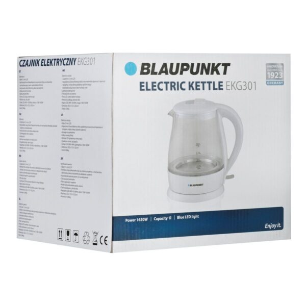Czajnik Blaupunkt EKG301  Biały Szkło Aluminium 1630 W 1 L - obrazek 4