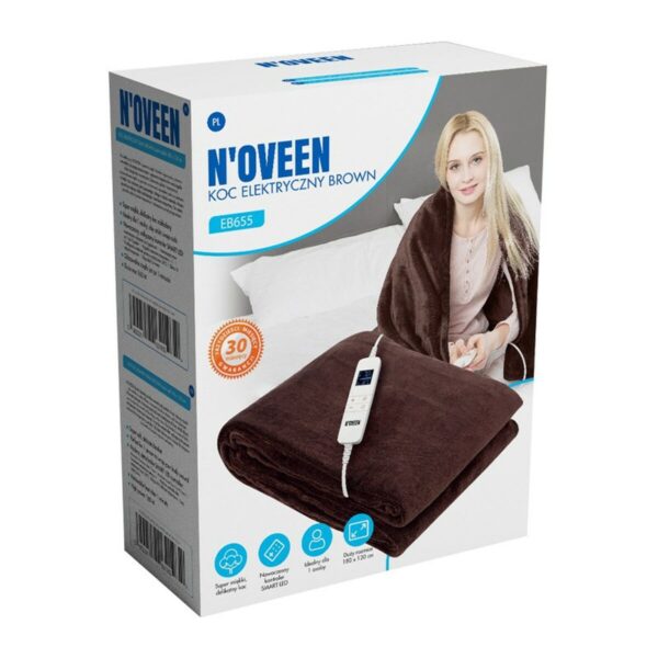 Koc elektryczny N'oveen EB655                           180 x 130 cm Brązowy Brąz - obrazek 2