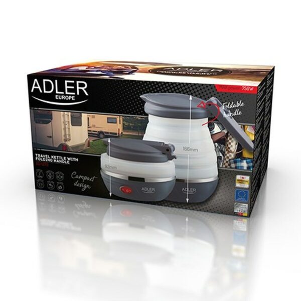 Czajnik Adler AD 1279 Biały Czarny Plastikowy 750 W 0,6 L - obrazek 7