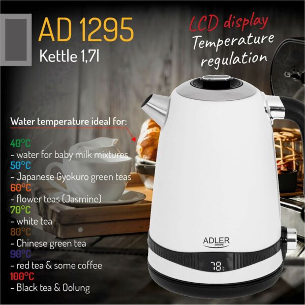 Czajnik Adler Biały Stal nierdzewna 2200 W 1,7 L - obrazek 5