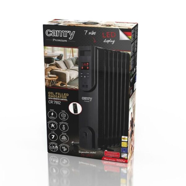 Grzejnik olejowy Adler CR 7812 Czarny 1500 W - obrazek 7