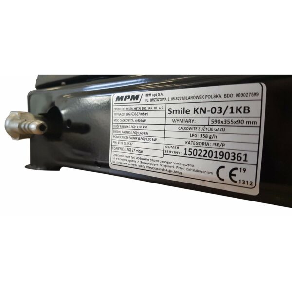 Płyta gazowa Mpm SMILE-KN-03/1KB                 57 cm 5200 W - obrazek 2