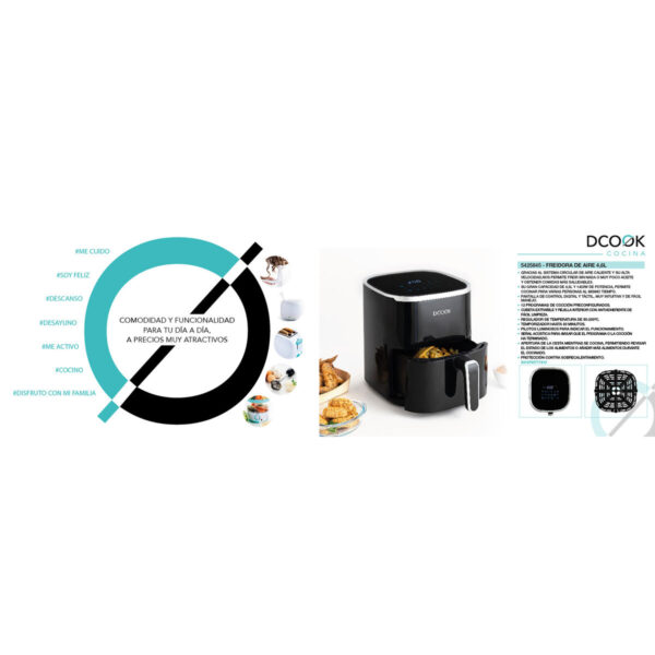 Frytkownica na gorące powietrze Dcook Gallery Czarny 1450 W 4,6 L - obrazek 3