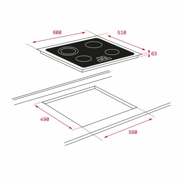Kuchenka ceramiczna Teka TB 6415 60 cm 6300 W - obrazek 2
