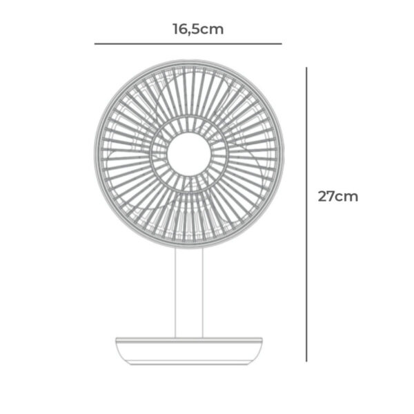 Wentylator podłogowy EDM Biały 4 W 16,5 x 18,5 cm Wielokrotnego ładowania USB - obrazek 4