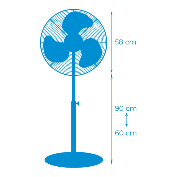 Wentylator stołowy EDM Czarny matowy 80 W Ø 50 cm przemysłowy - obrazek 3