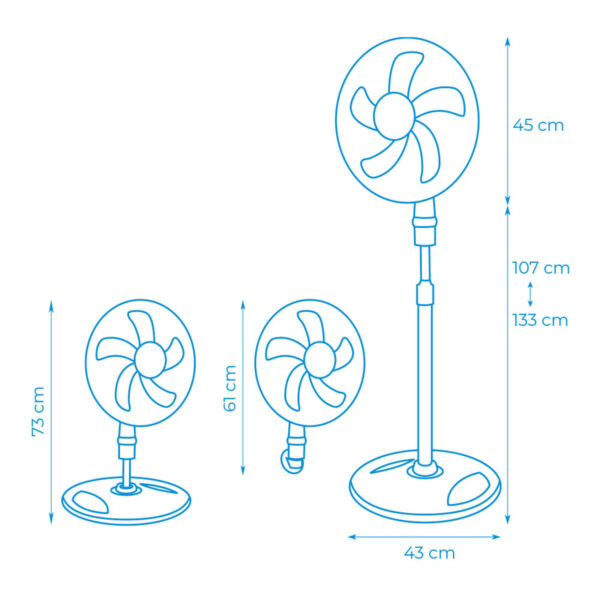 Wentylator EDM 33530 Biały 45 W 3 w 1 - obrazek 5