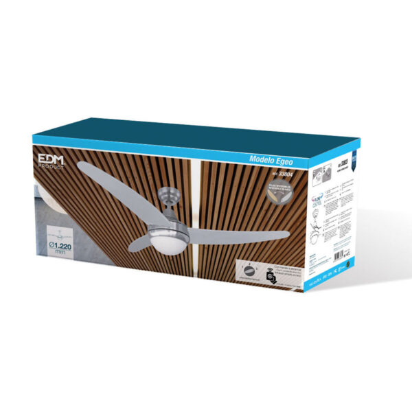 Wentylator sufitowy z oświetleniem EDM Egeo 60 W Chromowanie - obrazek 5