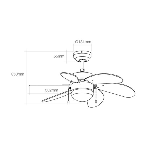 Wentylator sufitowy z oświetleniem EDM 33985 Aral Biały 50 W - obrazek 3