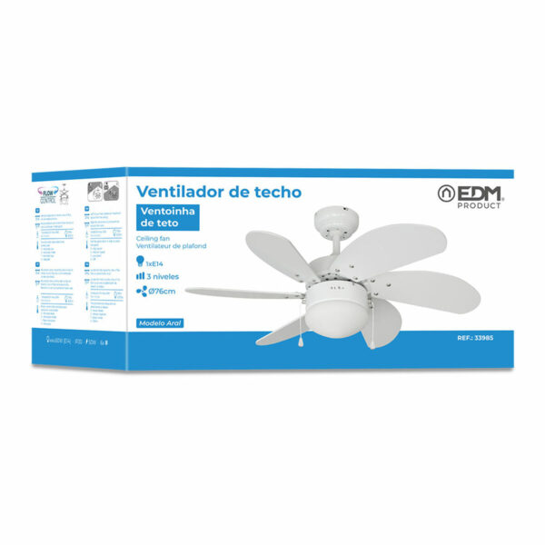 Wentylator sufitowy z oświetleniem EDM 33985 Aral Biały 50 W - obrazek 5