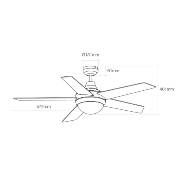 Wentylator sufitowy z oświetleniem EDM 33988 Adriatico Biały 60 W - obrazek 3