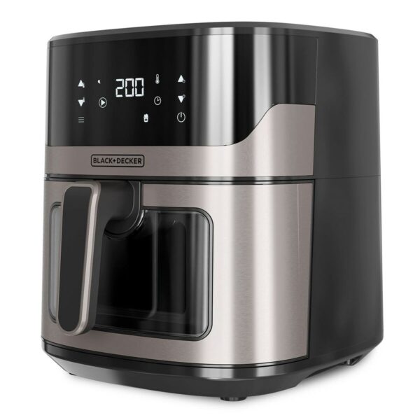 Frytkownica na gorące powietrze Black & Decker BXAF6500E Czarny Srebrzysty 1600 W 6,5 L - obrazek 2