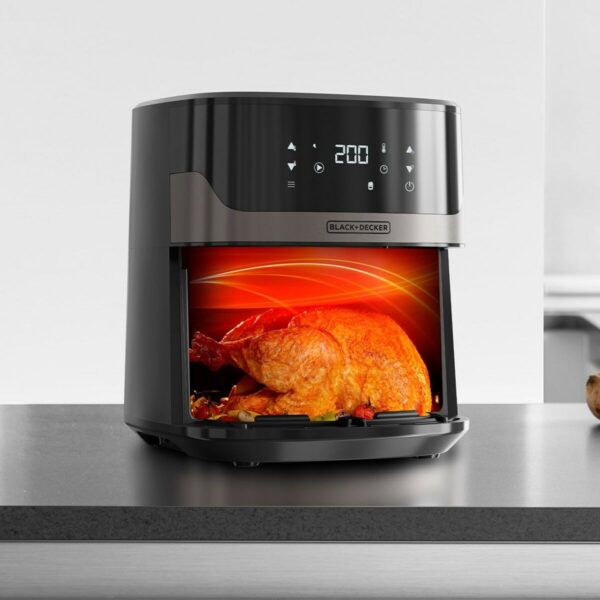 Frytkownica na gorące powietrze Black & Decker BXAF6500E Czarny Srebrzysty 1600 W 6,5 L - obrazek 5