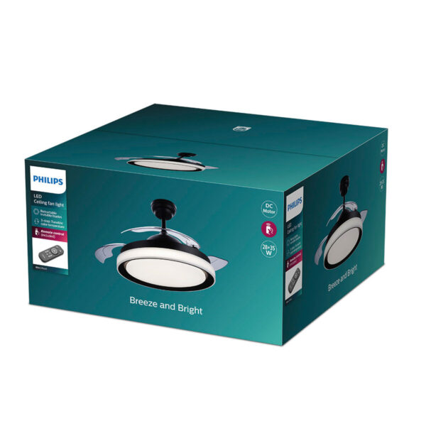 Wentylator sufitowy z oświetleniem Philips Atlas Czarny 35 W 28 W 4500 Lm (2700 K) - obrazek 7