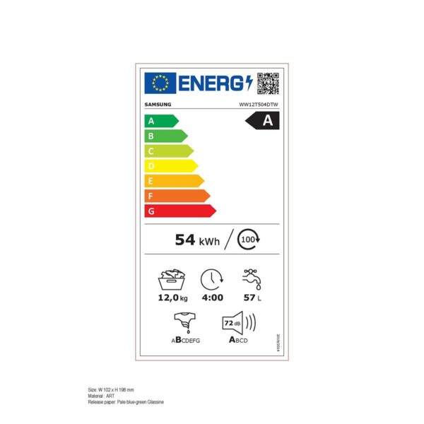 Pralka Samsung WW12T504DTW 60 cm 1400 rpm 12 kg - obrazek 2