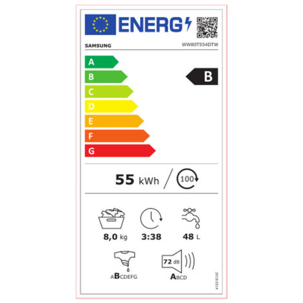 Pralka Samsung WW80T554DTW 60 cm 1400 rpm 8 kg - obrazek 3