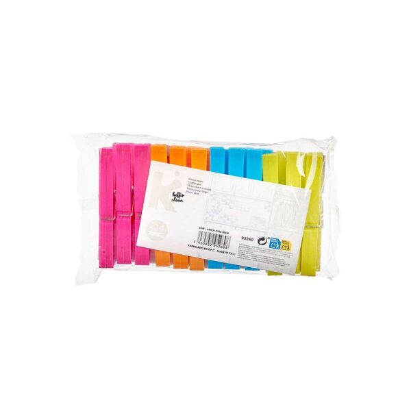 Klamerki do Ubrań Wielokolorowy Plastikowy 24 Części Set (24 Sztuk) - obrazek 3