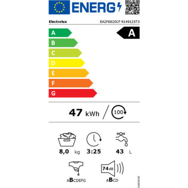 Pralka Electrolux EA2F6820CF 1200 rpm 8 kg 60 cm - obrazek 2