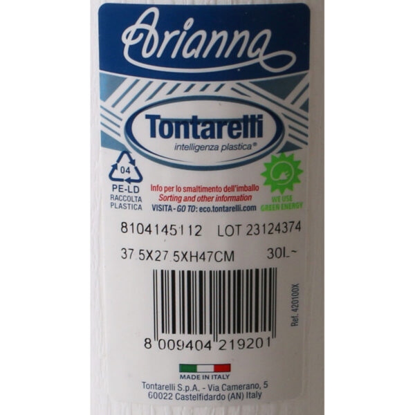 Kosz na Śmieci Tontarelli Arianna 30 L Biały (6 Sztuk) - obrazek 3