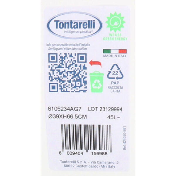 Kosz na śmieci Tontarelli GR36380 50 L (ø 39 x 66,5cm) - obrazek 3