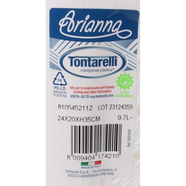 Kosz na Śmieci Tontarelli Arianna 10 L Biały (8 Sztuk) - obrazek 3