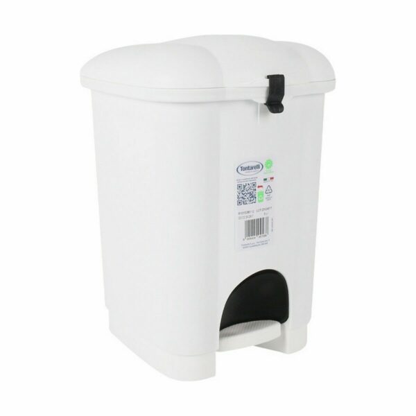 Kosz na Śmierci z Pedałem Tontarelli Carolina 6 L Biały 20 x 22,5 x 29,7 cm (4 Sztuk) - obrazek 2