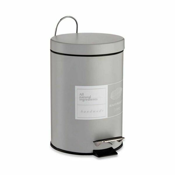 Kosz na Śmieci z Pedałem Berilo Beauty Products Biały Szary Stal Plastikowy 3 L (6 Sztuk) - obrazek 2