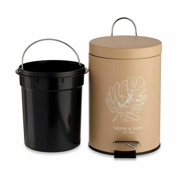 Kosz na Śmieci z Pedałem Berilo Tropical Bath Biały Beżowy Stal Plastikowy 3 L (6 Sztuk) - obrazek 3