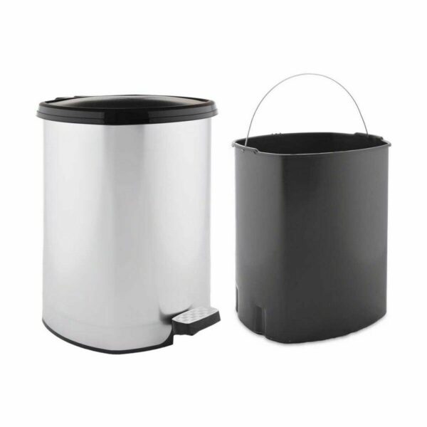Kosz na Śmieci z Pedałem Berilo D002-1 Srebrzysty Plastikowy 20 L (4 Sztuk) - obrazek 2