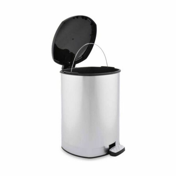 Kosz na Śmieci z Pedałem Berilo D002-1 Srebrzysty Plastikowy 20 L (4 Sztuk) - obrazek 3
