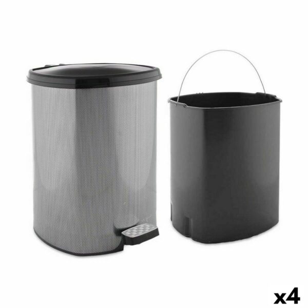 Kosz na Śmieci z Pedałem Berilo D002-2 Ciemny szary Plastikowy 20 L (4 Sztuk)