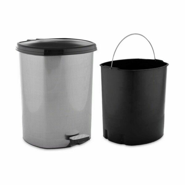 Kosz na Śmieci z Pedałem Berilo D-003-2 Ciemny szary Plastikowy 11 L (6 Sztuk) - obrazek 2