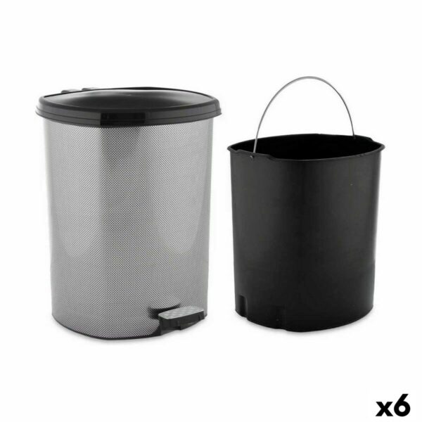 Kosz na Śmieci z Pedałem Berilo D-003-2 Ciemny szary Plastikowy 11 L (6 Sztuk)