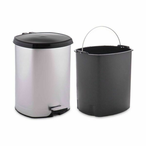 Kosz na Śmieci z Pedałem Berilo D004-1 Srebrzysty Plastikowy 6 L (6 Sztuk) - obrazek 2