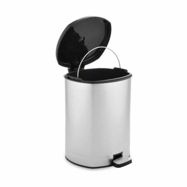 Kosz na Śmieci z Pedałem Berilo D004-1 Srebrzysty Plastikowy 6 L (6 Sztuk) - obrazek 3