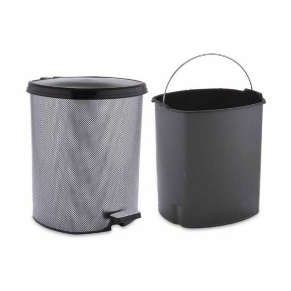 Kosz na Śmieci z Pedałem Berilo D004-2 Ciemny szary Plastikowy 6 L (6 Sztuk) - obrazek 2