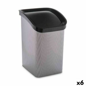 Kosz na Śmieci Berilo D093-2 Ciemny szary Plastikowy 23 L Ruchome (6 Sztuk)