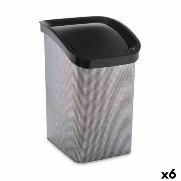 Kosz na Śmieci Berilo D093-2 Ciemny szary Plastikowy 23 L Ruchome (6 Sztuk)