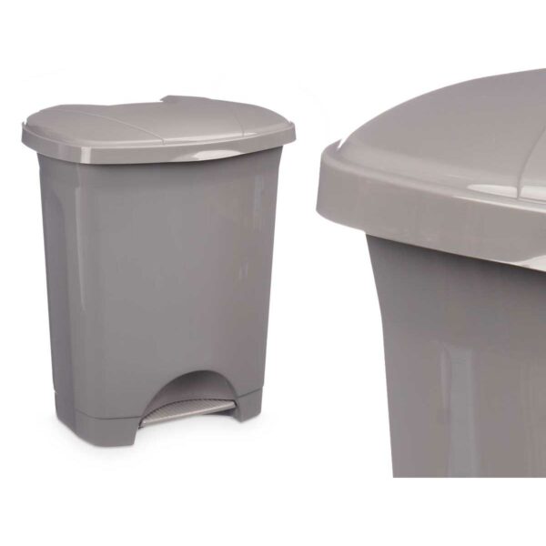 Kosz na Śmieci z Pedałem Szary Plastikowy 10 L (8 Sztuk) - obrazek 2