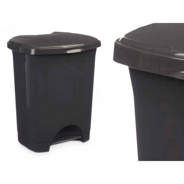 Kosz na Śmieci z Pedałem Antracyt Plastikowy 10 L (8 Sztuk) - obrazek 2