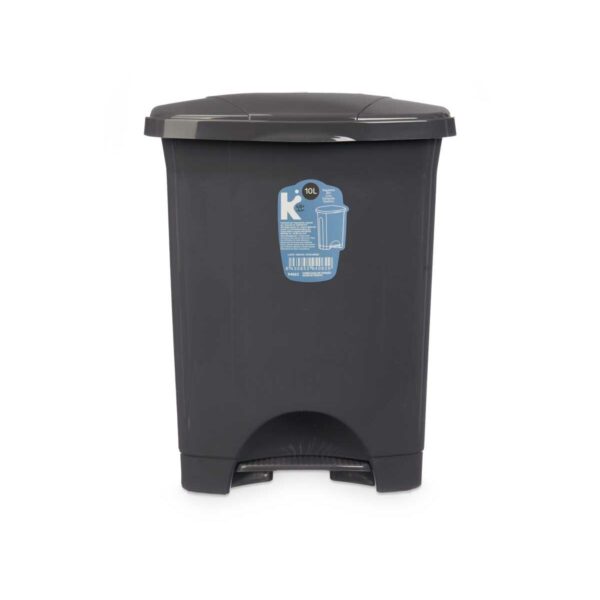 Kosz na Śmieci z Pedałem Antracyt Plastikowy 10 L (8 Sztuk) - obrazek 3
