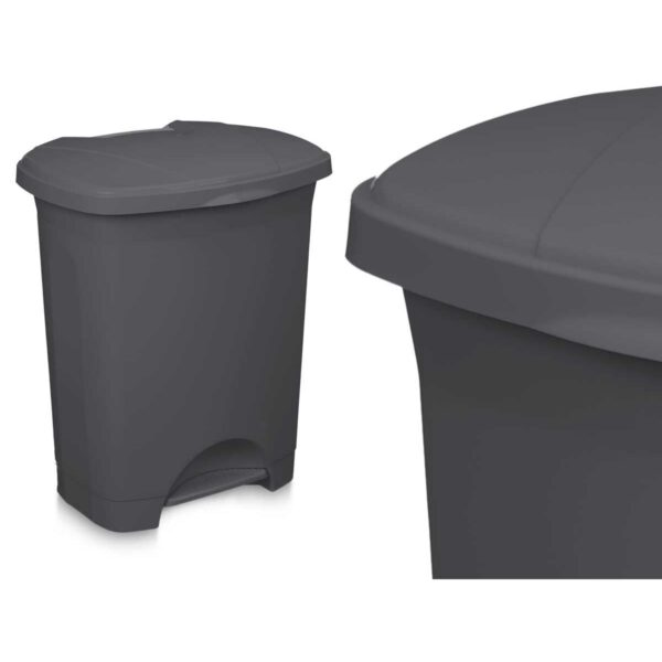 Kosz na Śmieci z Pedałem Antracyt Plastikowy 30 L (4 Sztuk) - obrazek 4