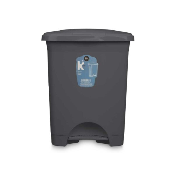 Kosz na Śmieci z Pedałem Antracyt Plastikowy 30 L (4 Sztuk) - obrazek 2