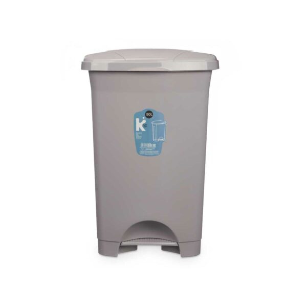 Kosz na Śmieci z Pedałem Szary Plastikowy 50 L (3 Sztuk) - obrazek 3