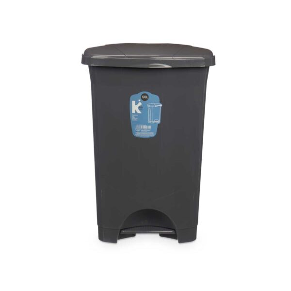 Kosz na Śmieci z Pedałem Antracyt Plastikowy 50 L (3 Sztuk) - obrazek 3